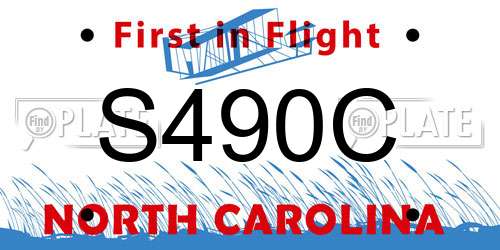 S490C North Carolina License Plate