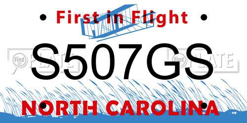 S507GS North Carolina License Plate