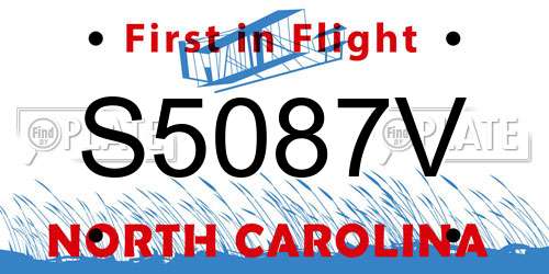 S5087V North Carolina License Plate
