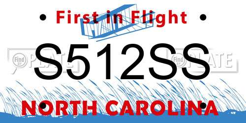 S512SS North Carolina License Plate