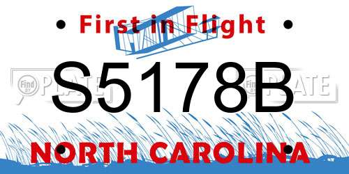 S5178B North Carolina License Plate