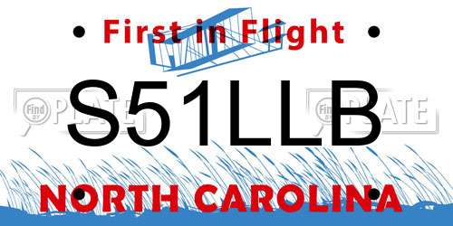 S51LLB North Carolina License Plate
