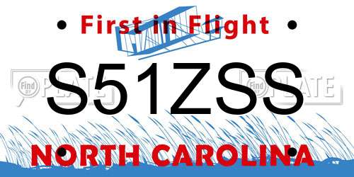 S51ZSS North Carolina License Plate