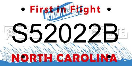 S52022B North Carolina License Plate