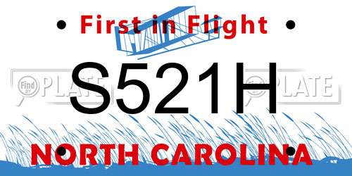 S521H North Carolina License Plate