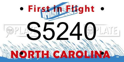 S5240 North Carolina License Plate