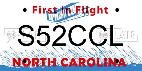 S52CCL North Carolina License Plate