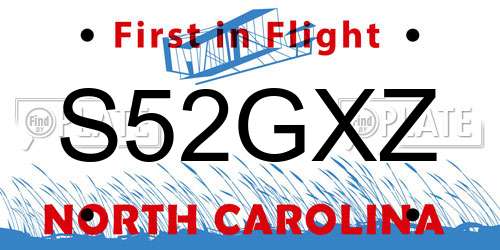 S52GXZ North Carolina License Plate