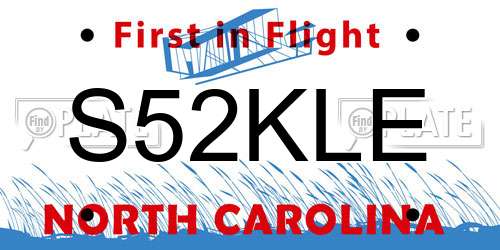 S52KLE North Carolina License Plate