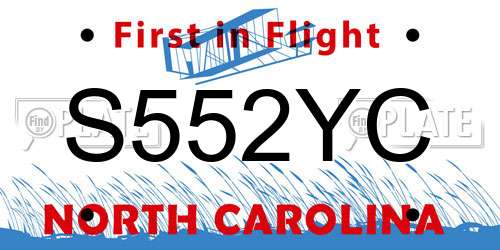 S552YC North Carolina License Plate