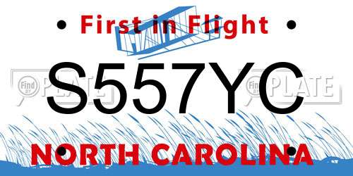 S557YC North Carolina License Plate