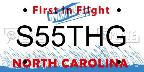 S55THG North Carolina License Plate
