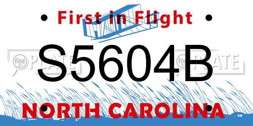 S5604B North Carolina License Plate