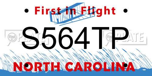 S564TP North Carolina License Plate