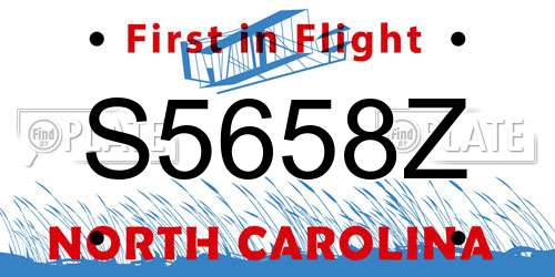 S5658Z North Carolina License Plate