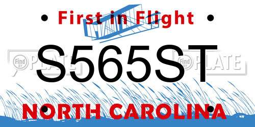 S565ST North Carolina License Plate