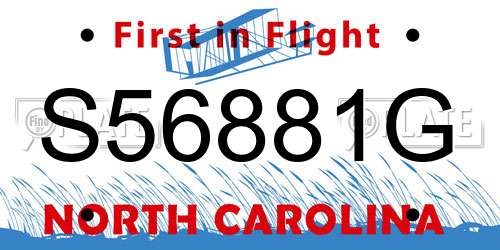 S56881G North Carolina License Plate