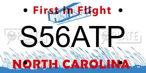 S56ATP North Carolina License Plate