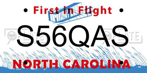 S56QAS North Carolina License Plate