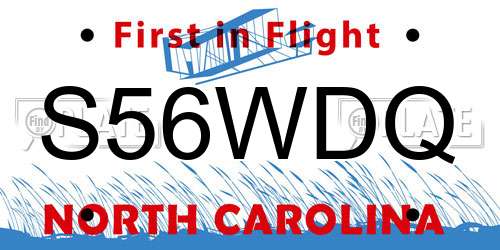 S56WDQ North Carolina License Plate
