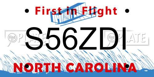 S56ZDI North Carolina License Plate