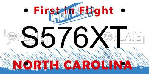 S576XT North Carolina License Plate