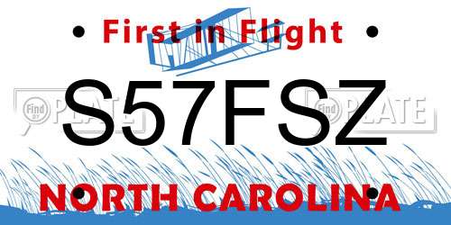 S57FSZ North Carolina License Plate