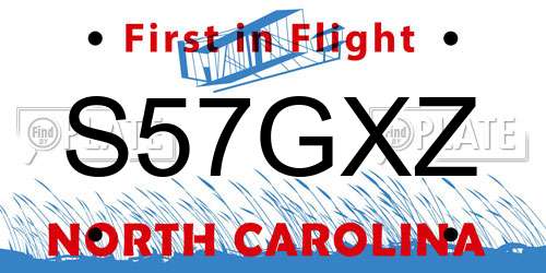 S57GXZ North Carolina License Plate