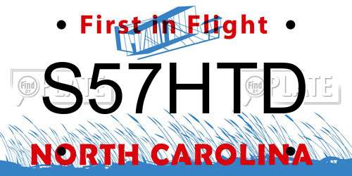 S57HTD North Carolina License Plate