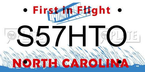 S57HTO North Carolina License Plate