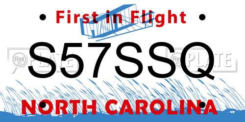S57SSQ North Carolina License Plate