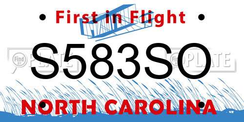 S583SO North Carolina License Plate