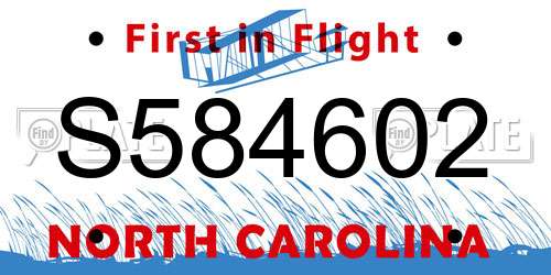 S584602 North Carolina License Plate
