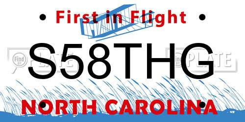 S58THG North Carolina License Plate
