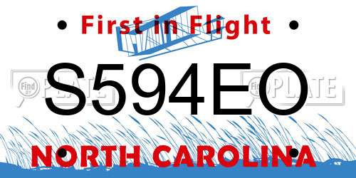 S594EO North Carolina License Plate