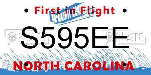 S595EE North Carolina License Plate