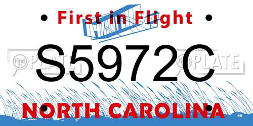 S5972C North Carolina License Plate