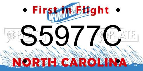 S5977C North Carolina License Plate