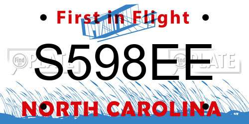 S598EE North Carolina License Plate