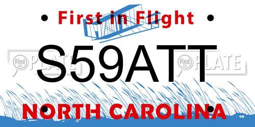 S59ATT North Carolina License Plate