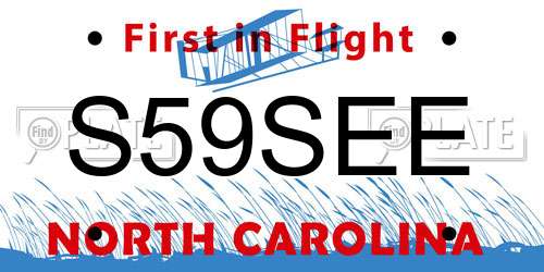 S59SEE North Carolina License Plate