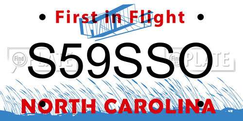 S59SSO North Carolina License Plate