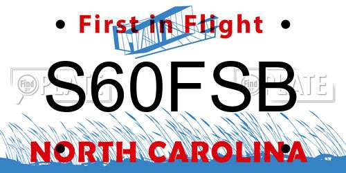 S60FSB North Carolina License Plate