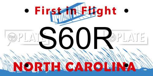 S60R North Carolina License Plate