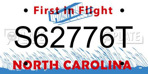 S62776T North Carolina License Plate