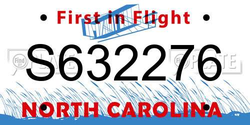 S632276 North Carolina License Plate