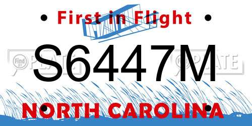 S6447M North Carolina License Plate