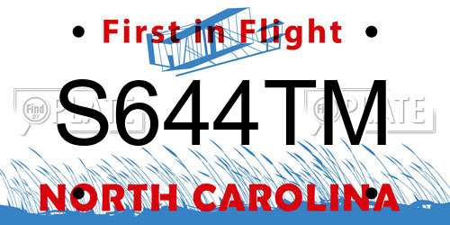 S644TM North Carolina License Plate