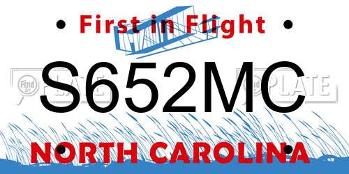 S652MC North Carolina License Plate