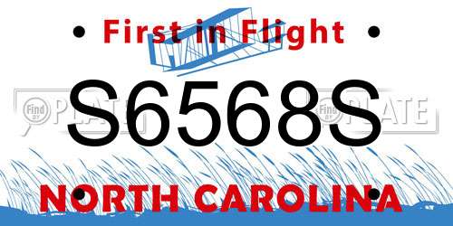 S6568S North Carolina License Plate